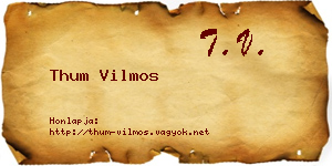 Thum Vilmos névjegykártya